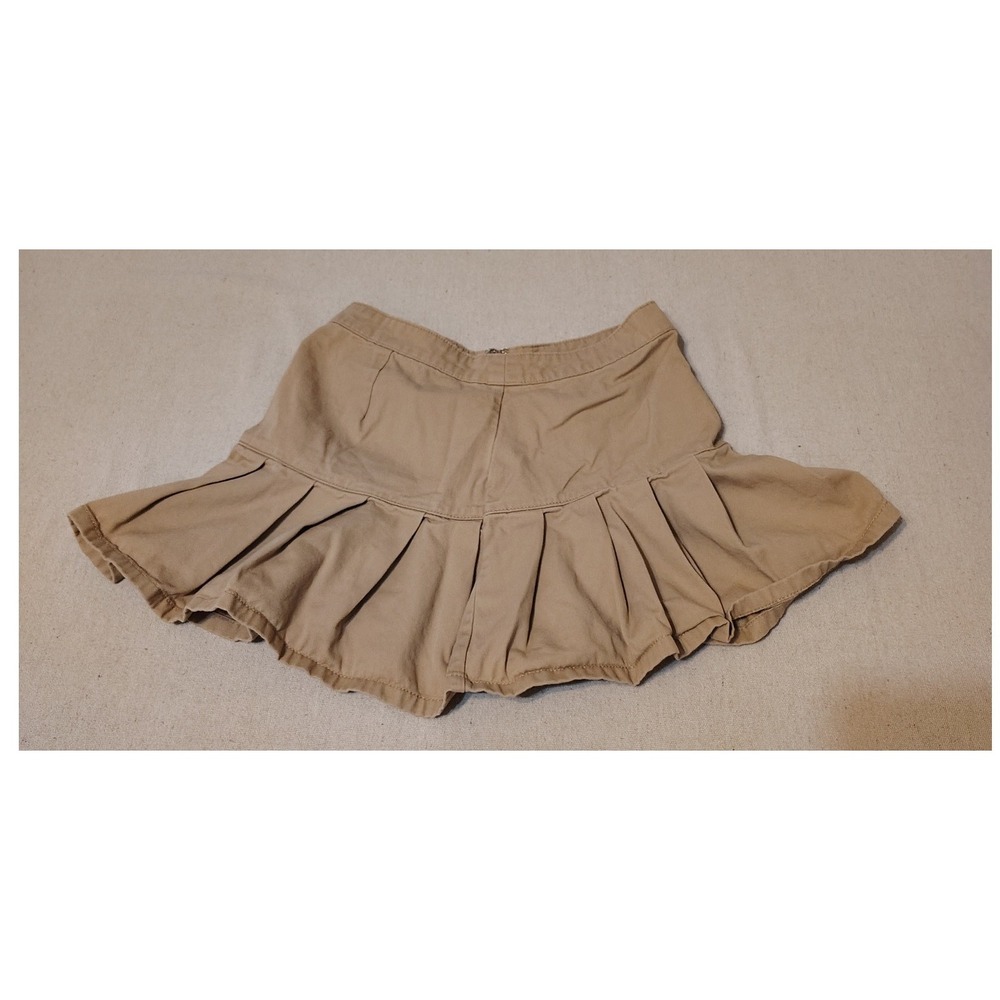 Y2K Forever 21 Tan Khaki Pleated Mini Skirt School Girl Flirty Women's Size S 11